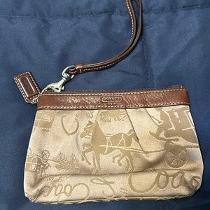 Brown coach wristlet